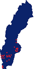 QSEC jobbar över hela Sverige Sverigekarta